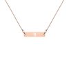 Engraved  Bar Chain Necklace