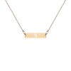 Engraved  Bar Chain Necklace