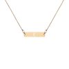 Engraved Silver Bar Chain Necklace
