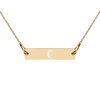 Engraved Silver Bar Chain Necklace