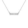 Engraved Silver Bar Chain Necklace