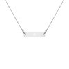 Engraved Silver Bar Chain Necklace
