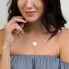 Engraved Silver Disc Necklace