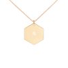 Engraved Silver Hexagon Necklace