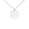Engraved Silver Hexagon Necklace