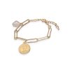 Pearl and Coin Pendant Bracelet