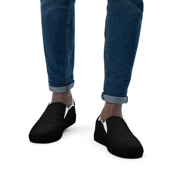 Mens slip on canvas shoes black front 699ff302c4fbb.jpg